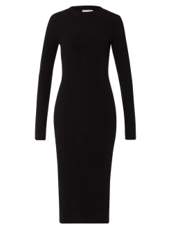 Les Lunes Damen Jerseykleid in schwarz - Länge: midi