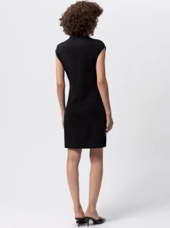Les Lunes Damen Jerseykleid in schwarz - Länge: knielang