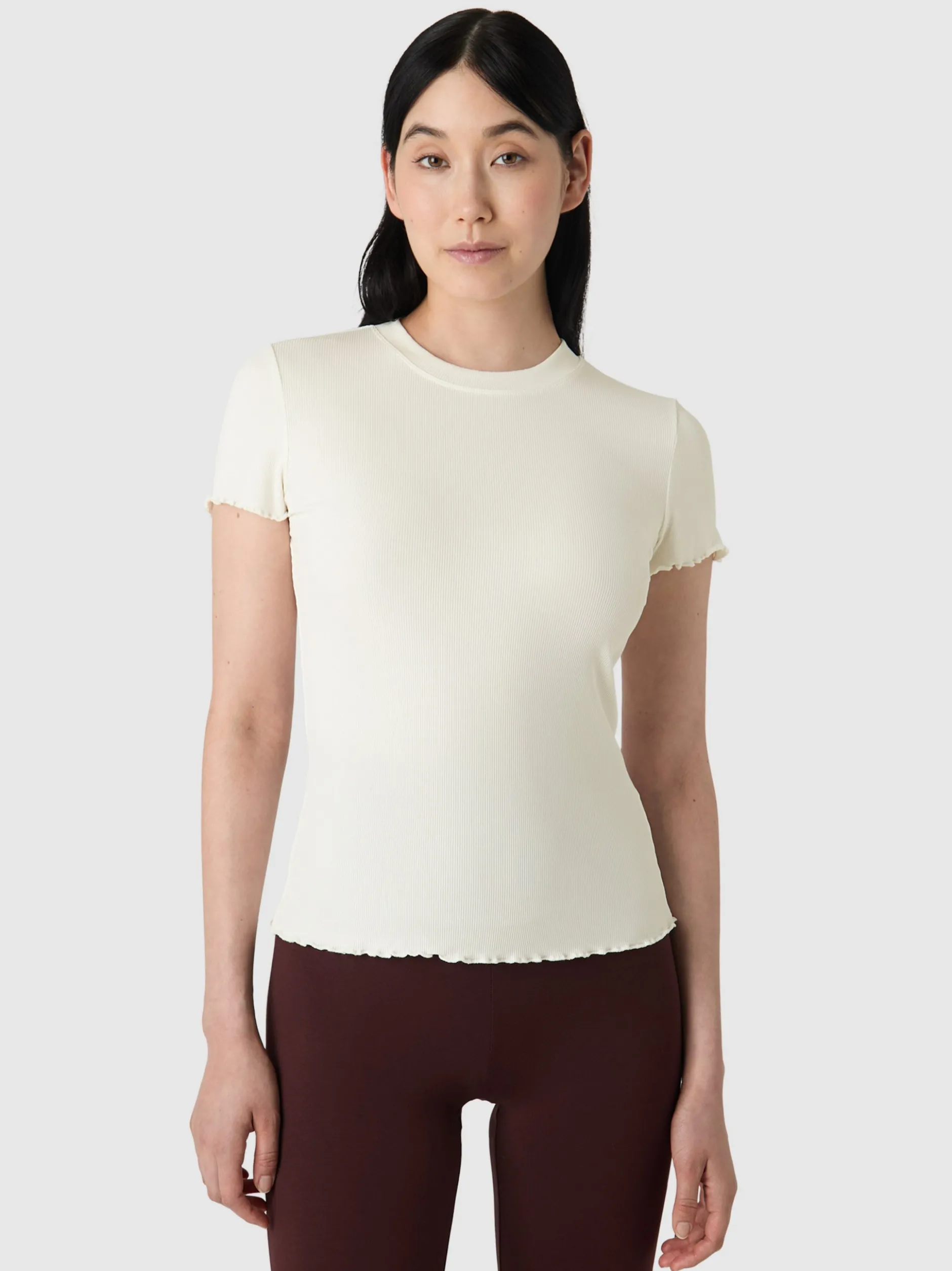 Les Lunes Damen Kurzarm T-shirt in weiß - Ärmel: kurzarm