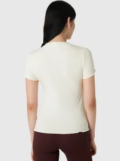Les Lunes Damen Kurzarm T-shirt in weiß - Ärmel: kurzarm