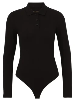 Les Lunes Damen Langarmbody in schwarz - Ärmel: langarm