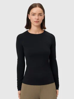 Les Lunes Damen Langarmshirt in schwarz - Ärmel: langarm