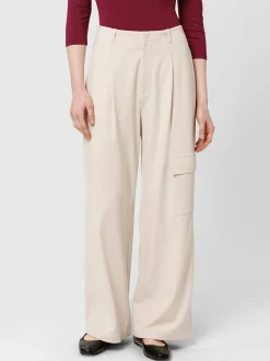 Les Lunes Damen lange Cargohose in sand