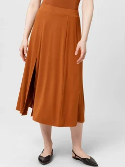 Les Lunes Damen Midirock in braun