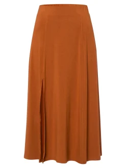 Les Lunes Damen Midirock in braun