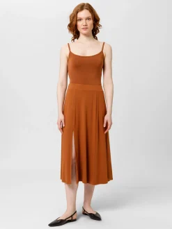 Les Lunes Damen Midirock in braun