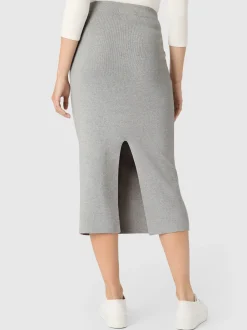 Les Lunes Damen Midirock in grau