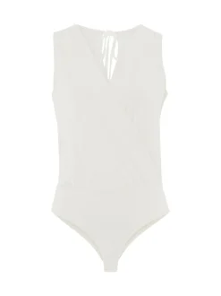 Les Lunes Damen Ärmelloser Body in weiß