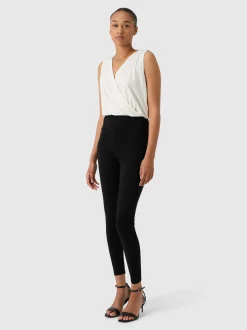 Les Lunes Damen Ärmelloser Body in weiß