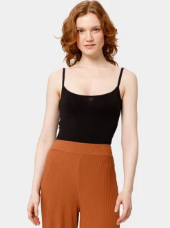Les Lunes Damen Ärmelloser Body in schwarz