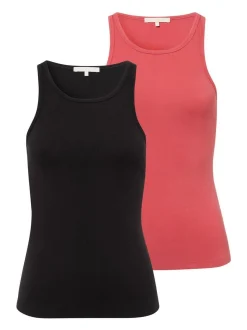 Les Lunes Damen Tanktop in rosa - Ausschnitt: Rundhals
