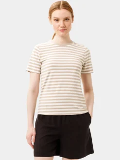 Les Lunes Damen T-Shirt in beige - Ausschnitt: Rundhals