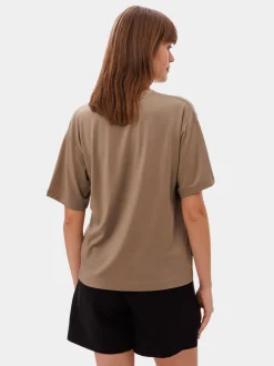 Les Lunes Damen T-Shirt in oliv - Ärmel: kurzarm