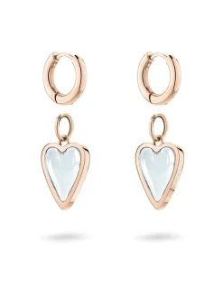 Liebeskind Berlin Damen Creolen - Glass Heart in roségold