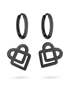 Liebeskind Berlin Damen Creolen - Icon in schwarz