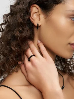 Liebeskind Berlin Damen Creolen - Twist in schwarz