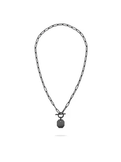 Liebeskind Berlin Damen Halskette - The T-Bar Plate in schwarz