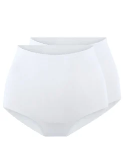 LingaDore Damen 2er-Pack Taillenslips DAILY in weiß