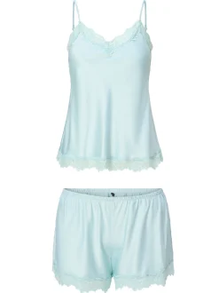 LingaDore Damen satin top & short DAILY in hellblau