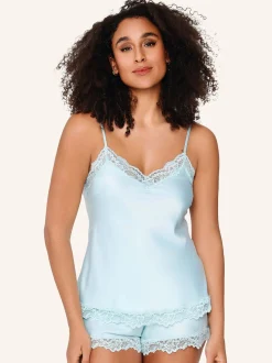 LingaDore Damen satin top & short DAILY in hellblau