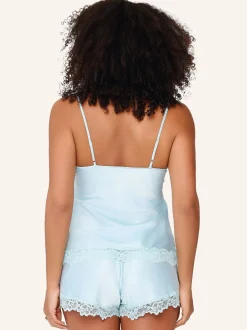 LingaDore Damen satin top & short DAILY in hellblau