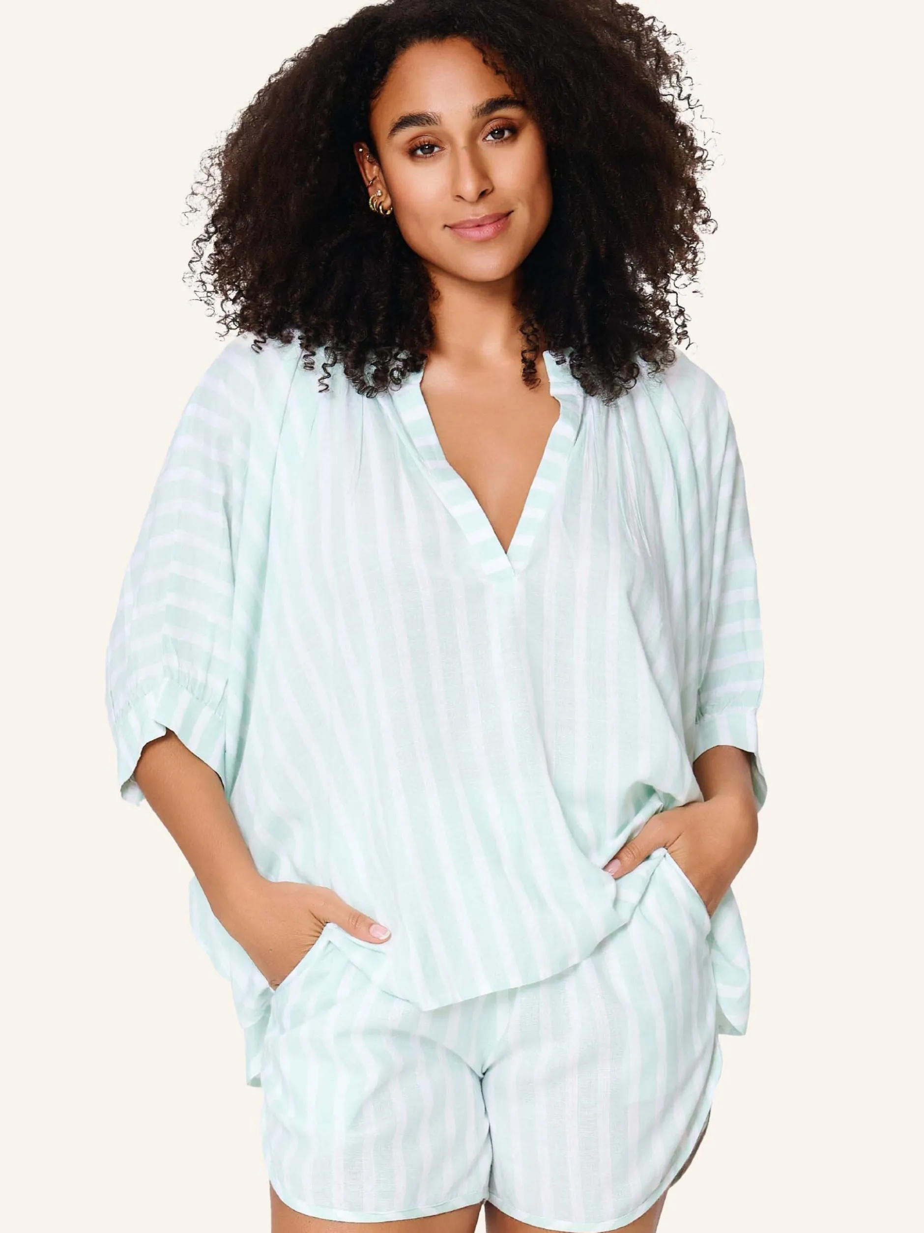 LingaDore Damen Strand Set in mint weiß