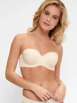 LingaDore Damen Trägerlos BH in beige