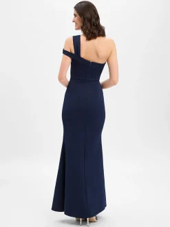 Lipsy Damen Abendkleid in marine - Ärmel: ohne Arm