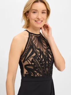 Lipsy Damen Cocktailkleid in schwarz - Ärmel: ohne Arm