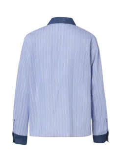 Liu Jo Collection Damen Hemdbluse in blau weiß