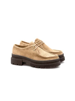 Lloyd Damen Schnürschuh in beige - 0 cm Absatz