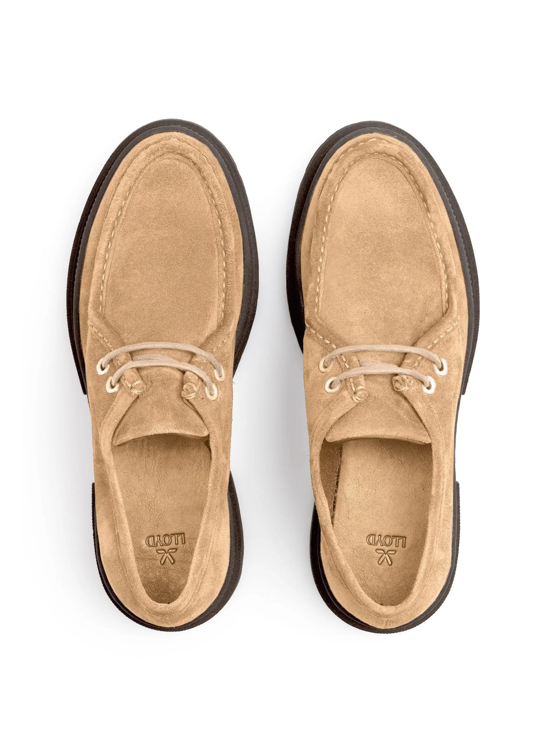 Lloyd Damen Schnürschuh in beige - 0 cm Absatz