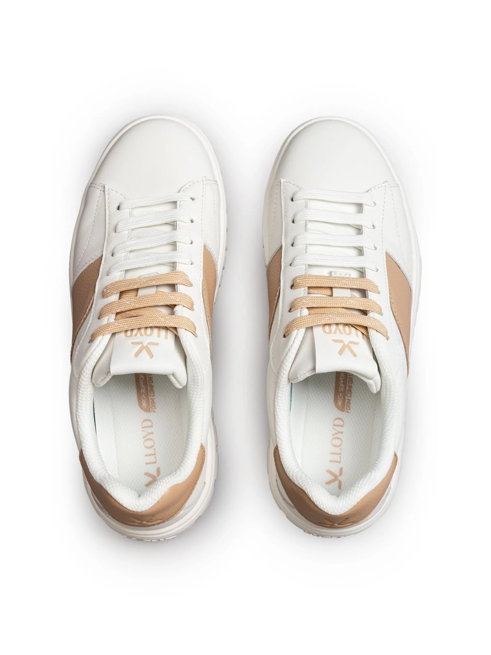 Lloyd Damen Sneaker in beige weiß - 1,5 cm Absatz