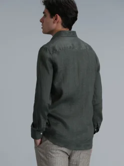 Lufian Herren Hemd PİTAYA in khaki - Ärmel: langarm