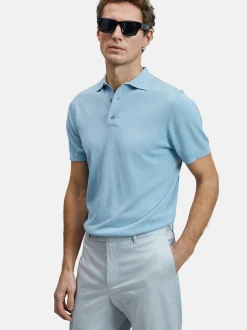 Lufian Herren Poloshirt - DEREK in blau - Ärmel: kurzarm