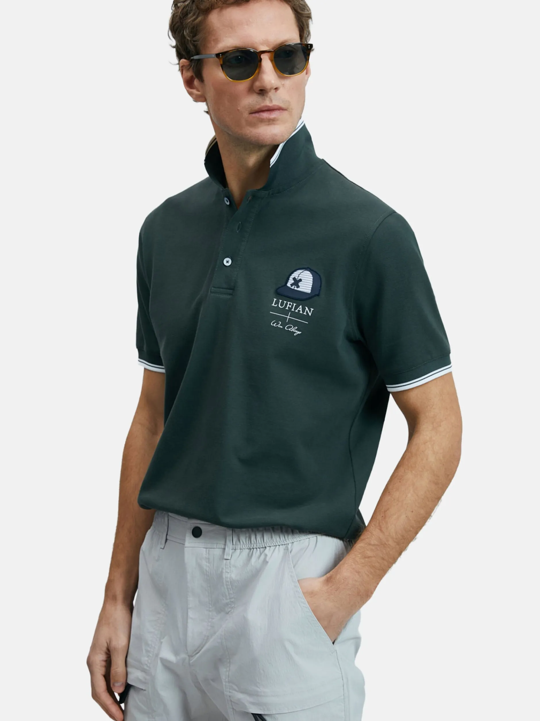 Lufian Herren Poloshirt - SANDOR in khaki
