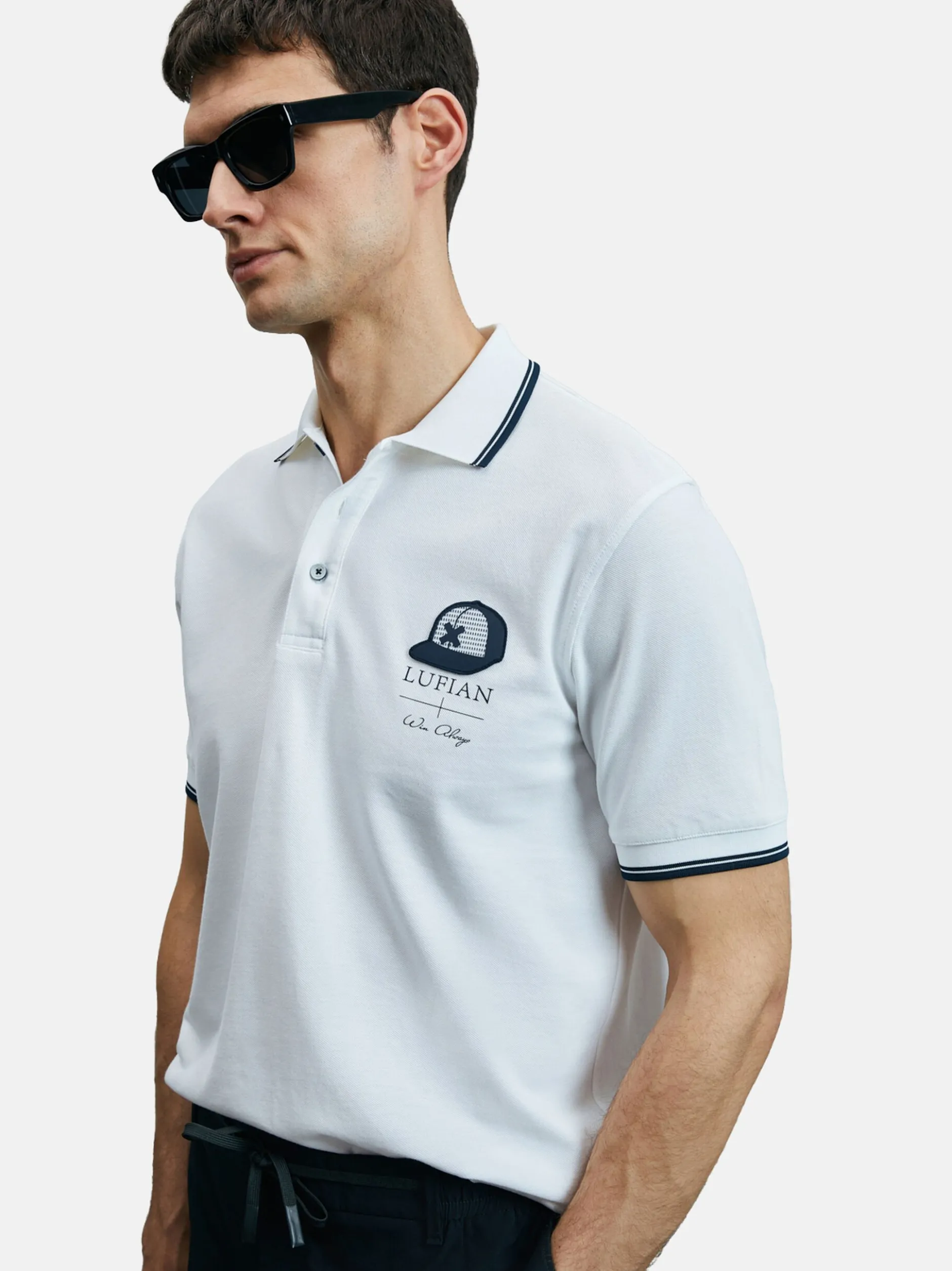 Lufian Herren Poloshirt - SANDOR in weiß