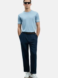 Lufian Herren Shirt - ROBERT in blau - Ärmel: kurzarm