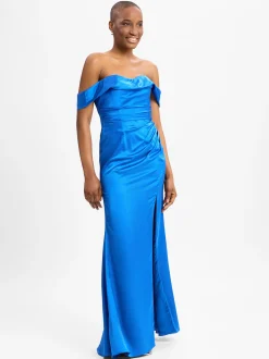 Luxuar Fashion Damen Abendkleid in blau - Ärmel: langarm