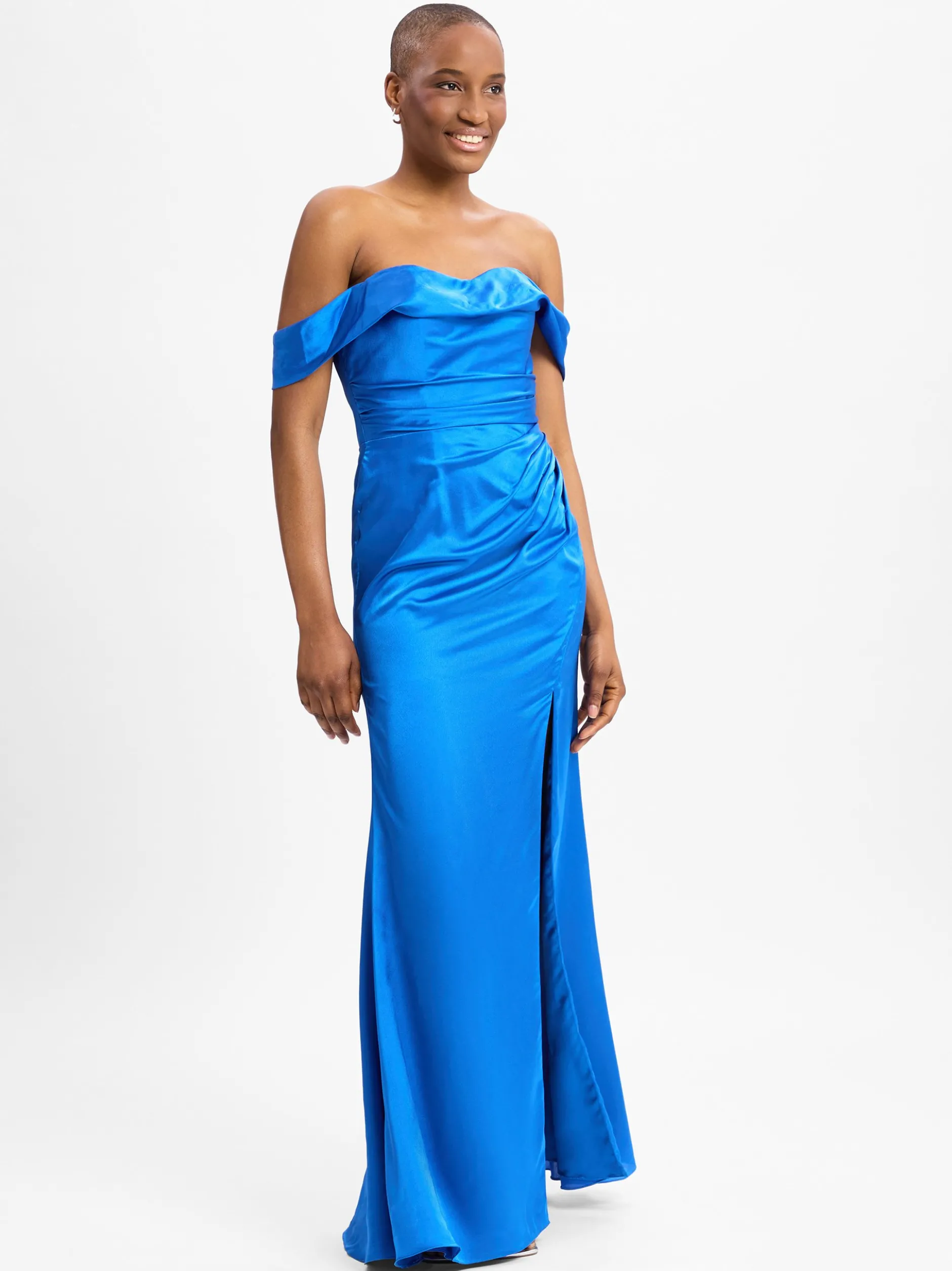 Luxuar Fashion Damen Abendkleid in blau - Ärmel: langarm