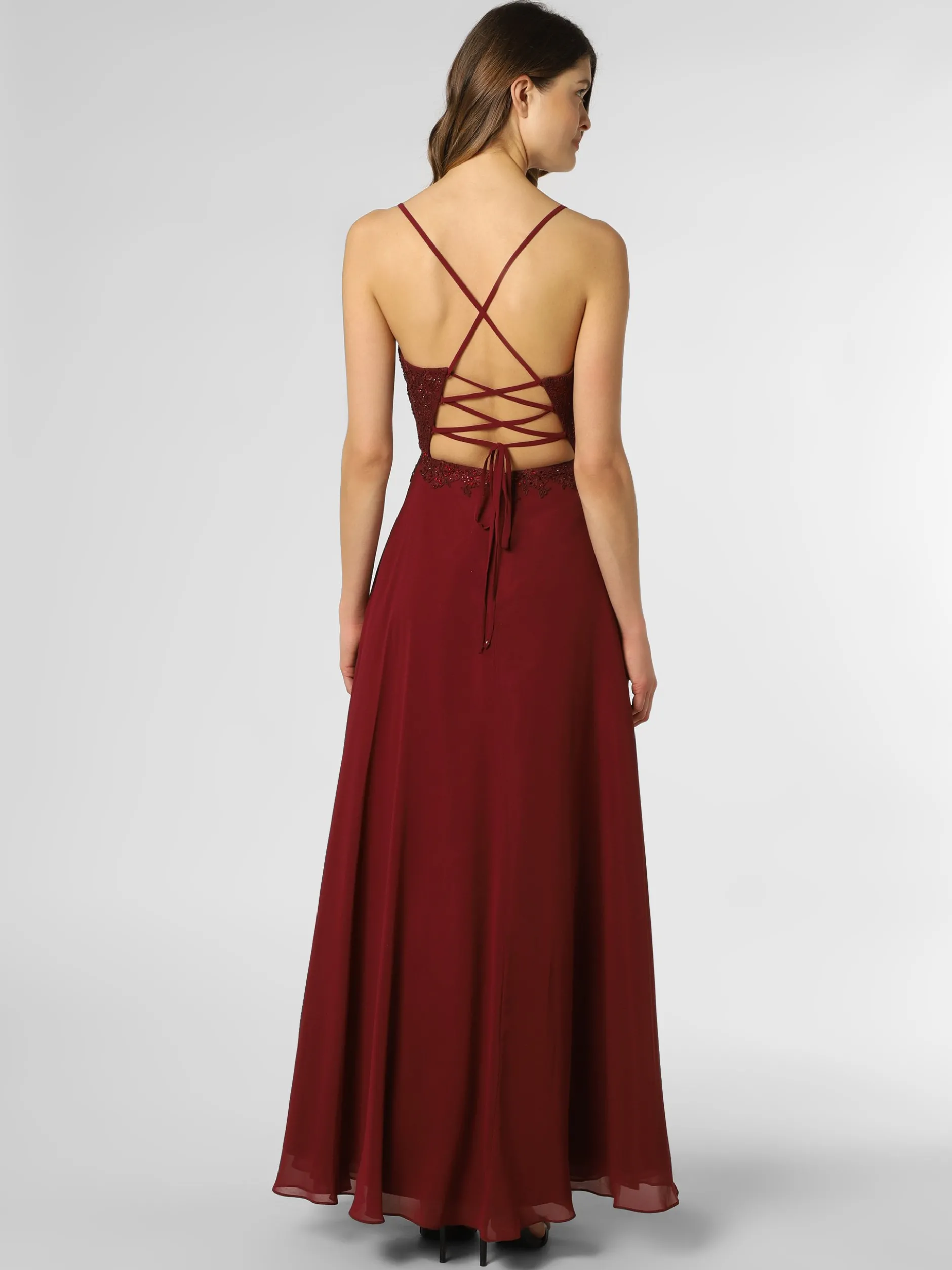 Luxuar Fashion Damen Abendkleid in bordeaux