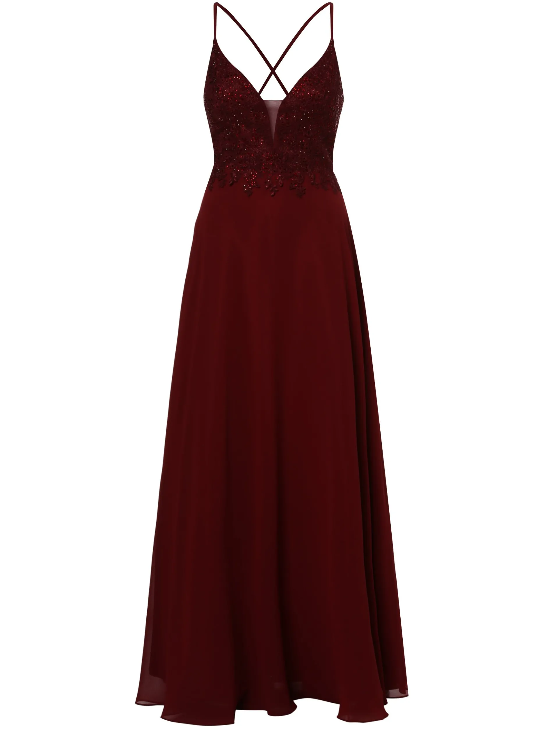 Luxuar Fashion Damen Abendkleid in bordeaux