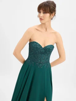 Luxuar Fashion Damen Abendkleid in smaragd - Länge: lang