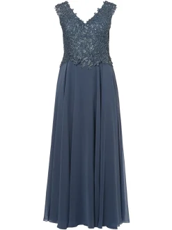 Luxuar Fashion Damen Abendkleid in blau - Länge: lang