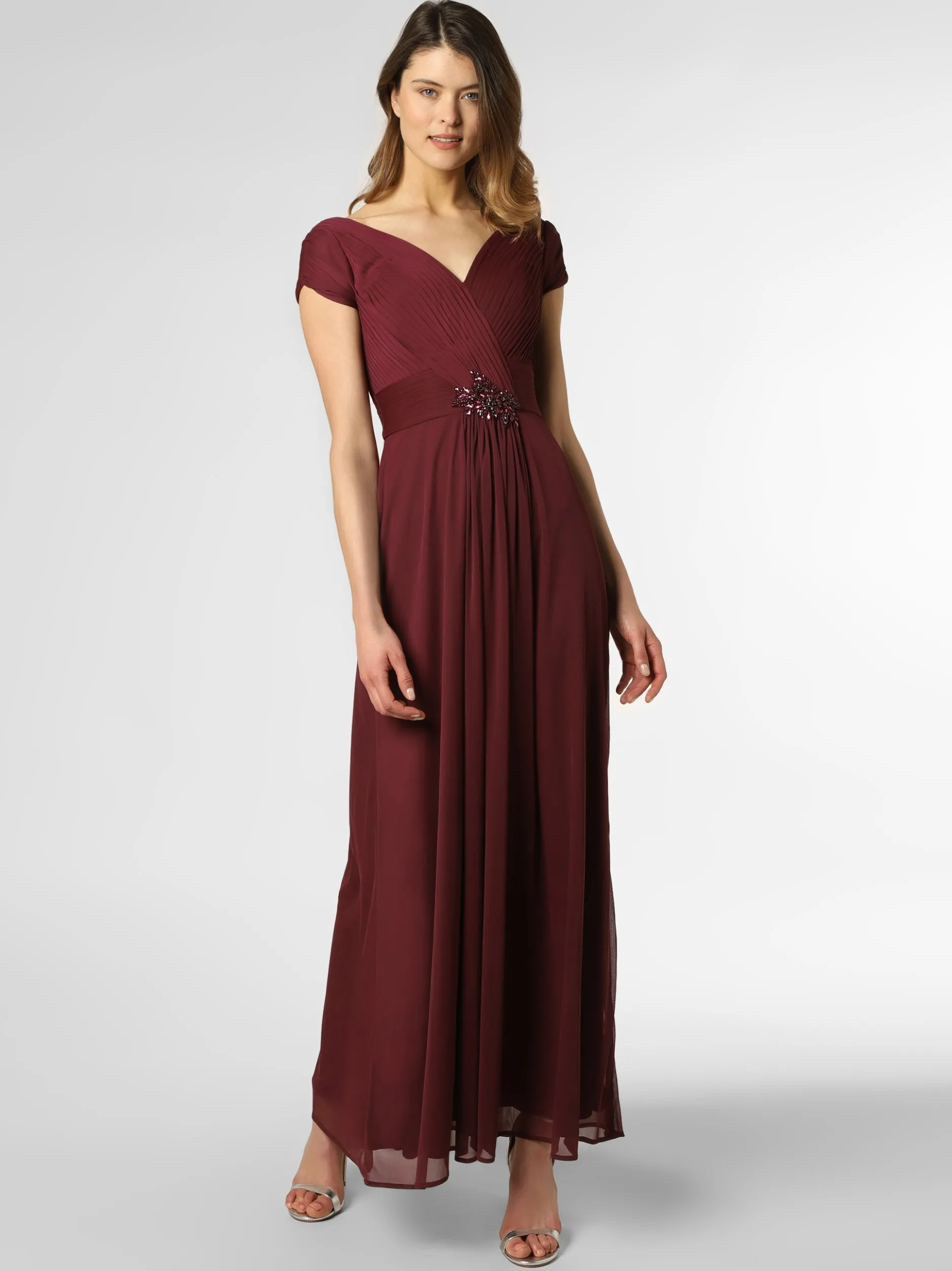 Luxuar Fashion Damen Abendkleid in aubergine