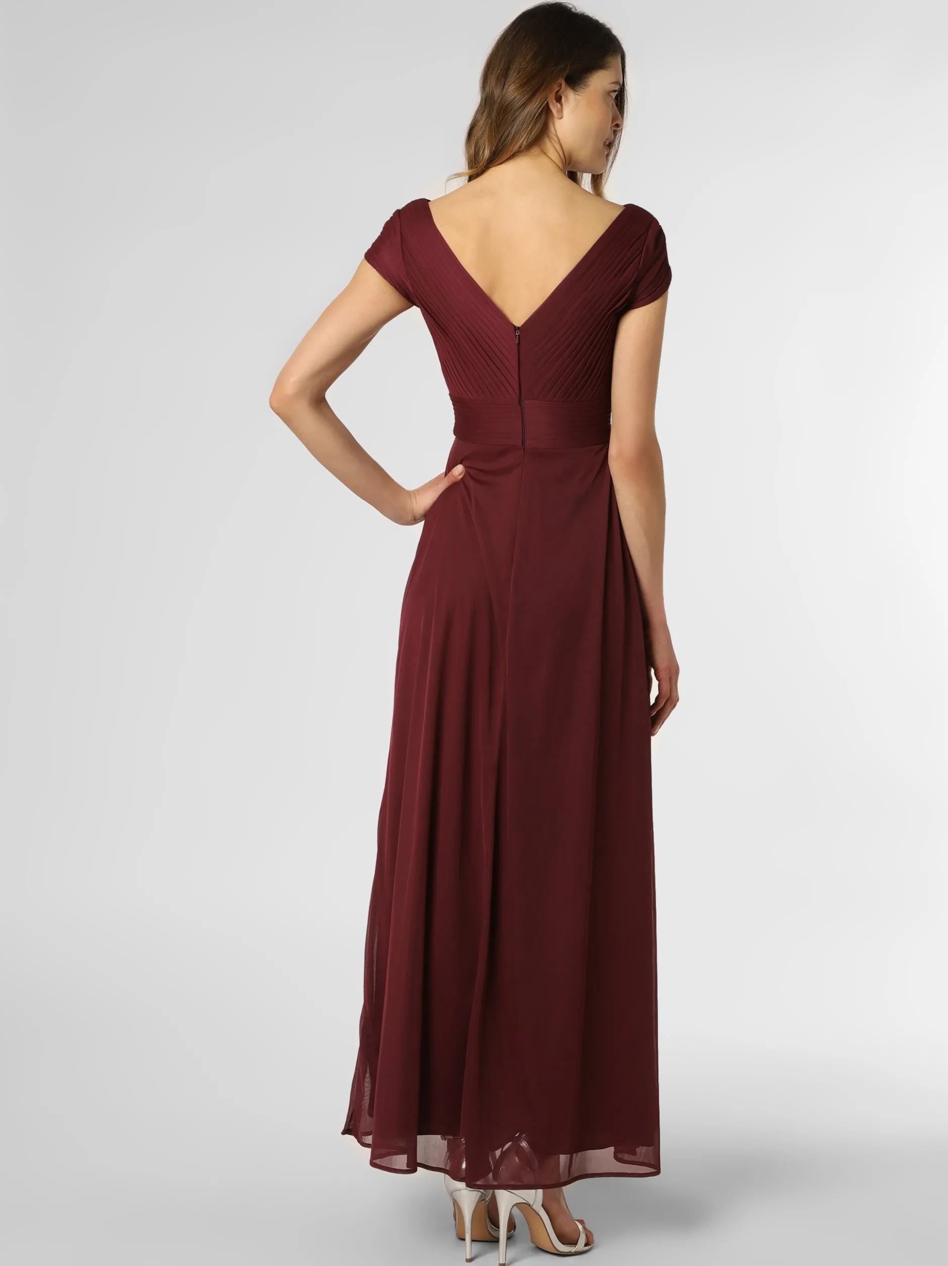 Luxuar Fashion Damen Abendkleid in aubergine