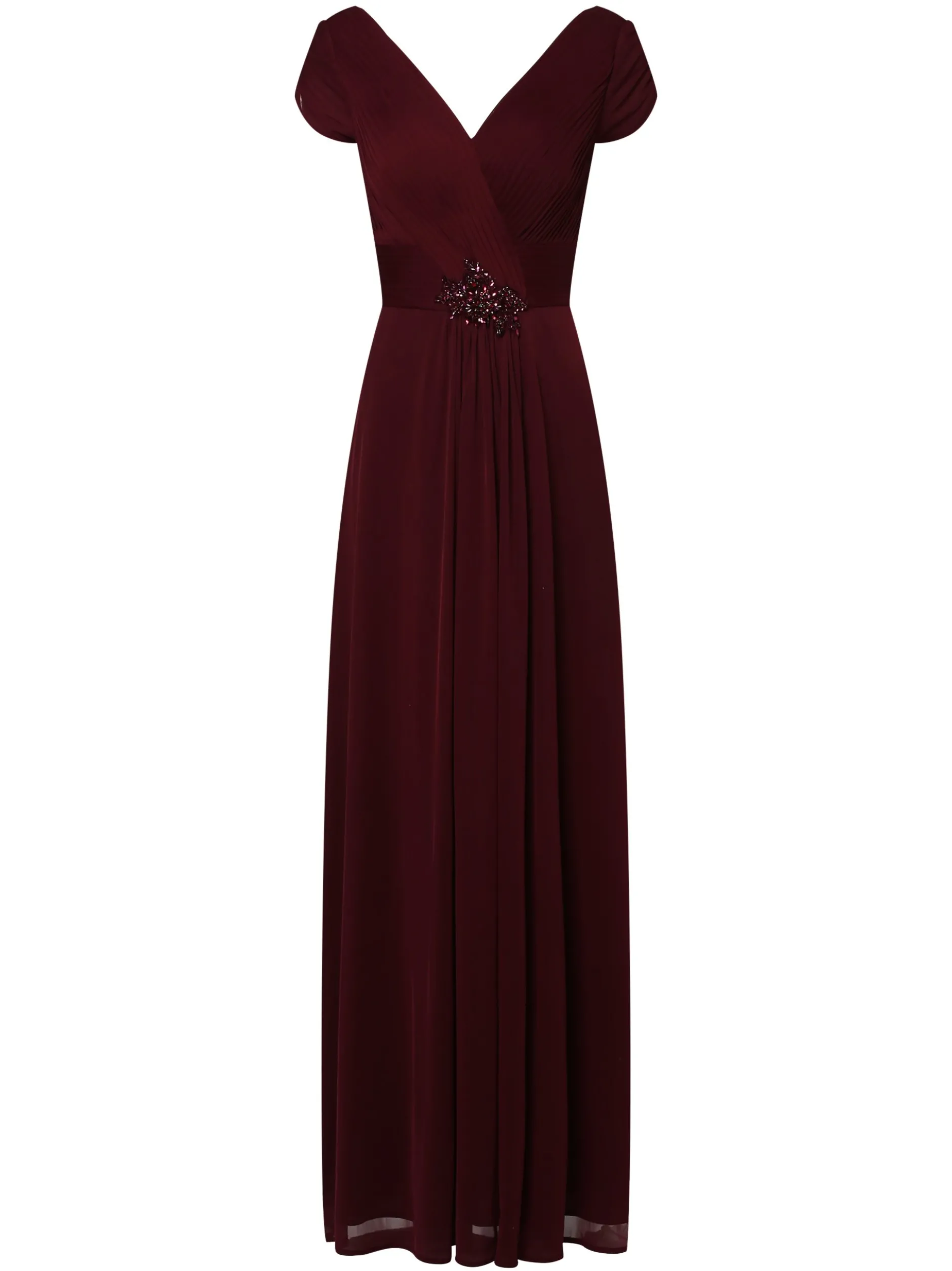 Luxuar Fashion Damen Abendkleid in aubergine