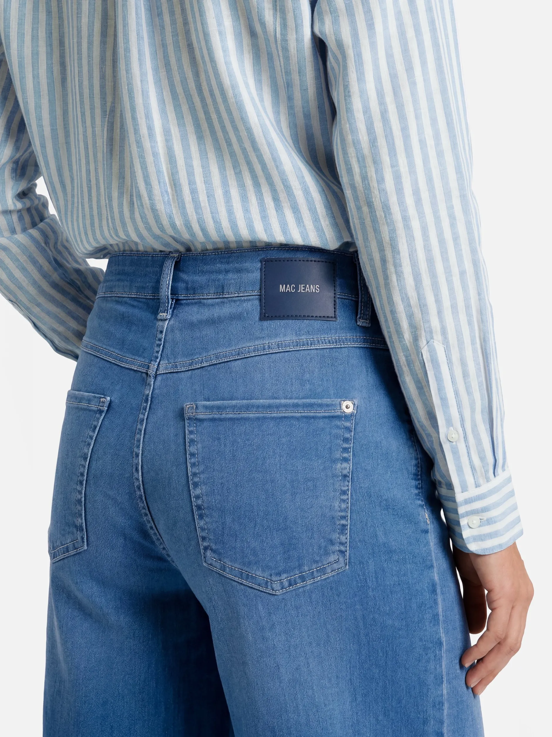 MAC Damen Jeans-Bermuda - Dream Wide in blau