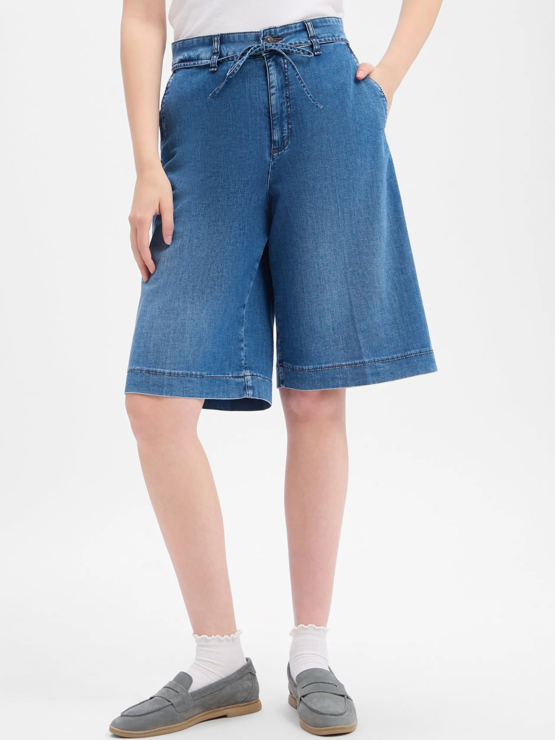 MAC Damen Jeans-Bermuda - Wendy in medium stone