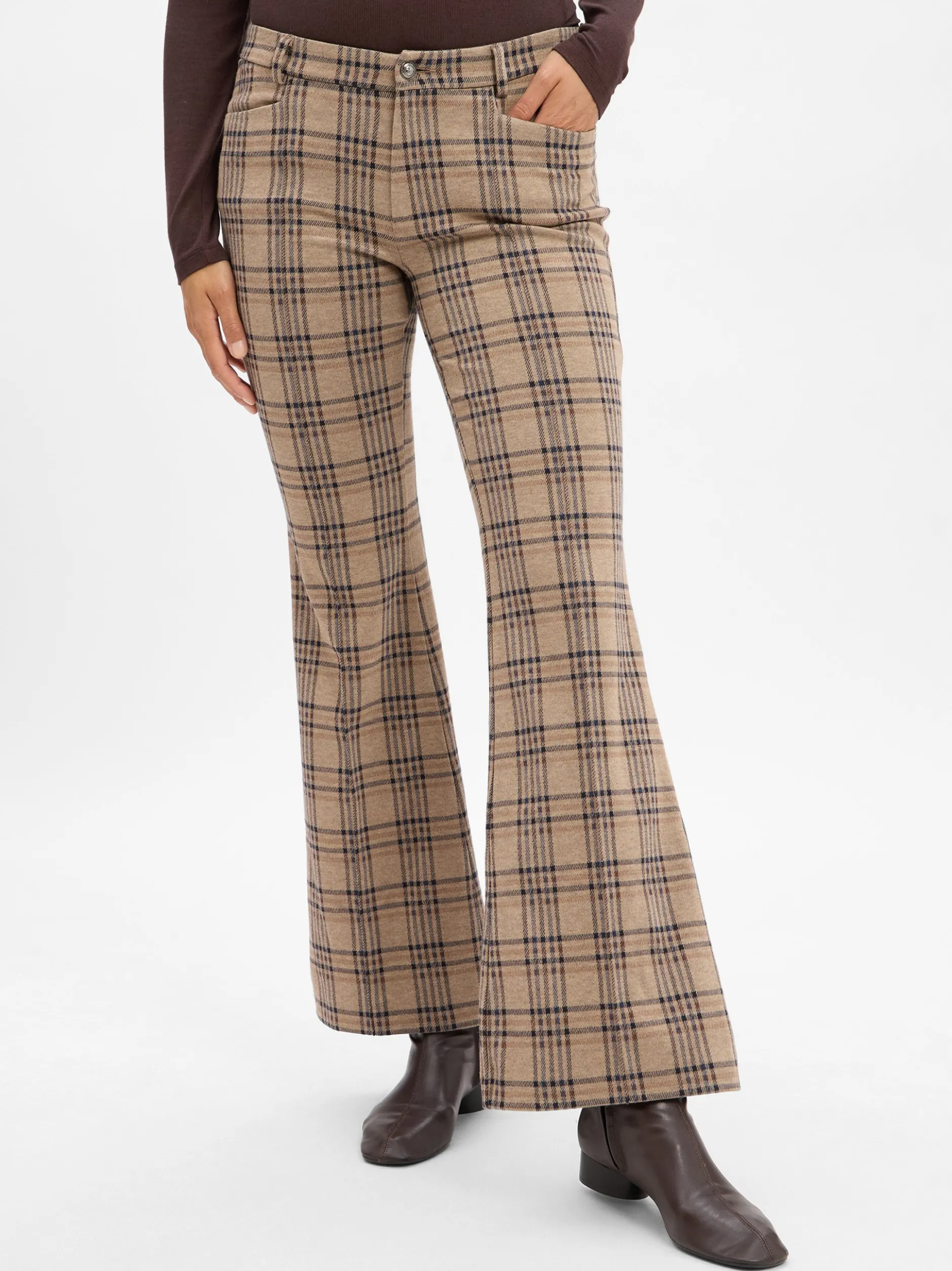 MAC Damen Stoffhose - Dream Boot in melange schwarz